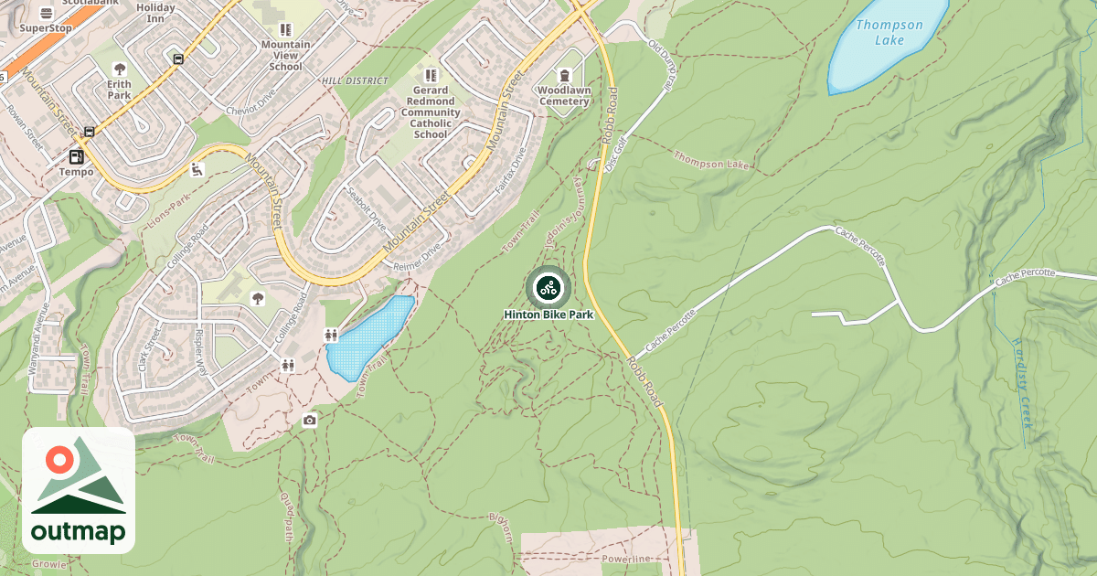 Map of Hinton Bike Park