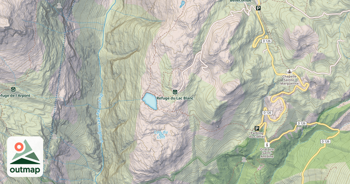 Map of Refuge du Lac Blanc