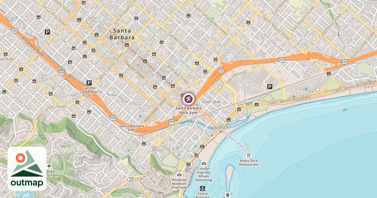 Map of Santa Barbara Rock Gym