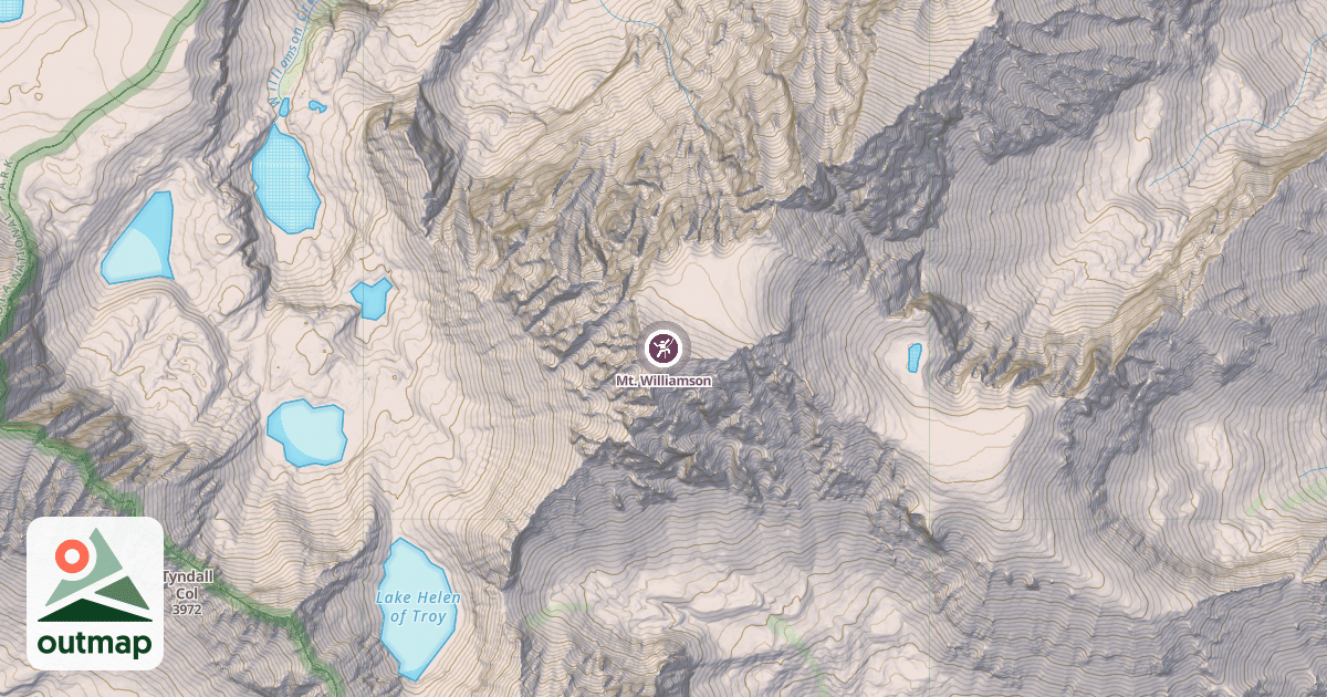 Map of Mt. Williamson