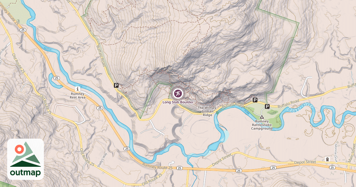 Map of Long Slab Boulder