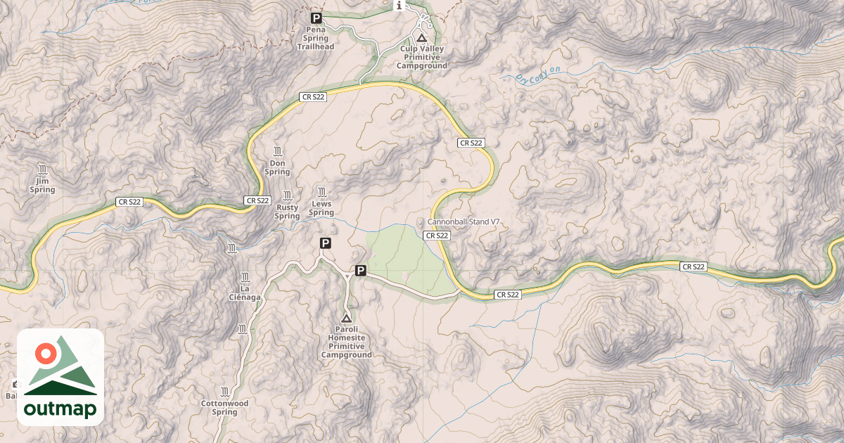 Map of Cannonball Stand