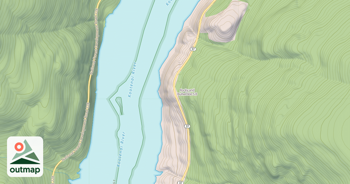 Map of Rocky and Bullwinkle