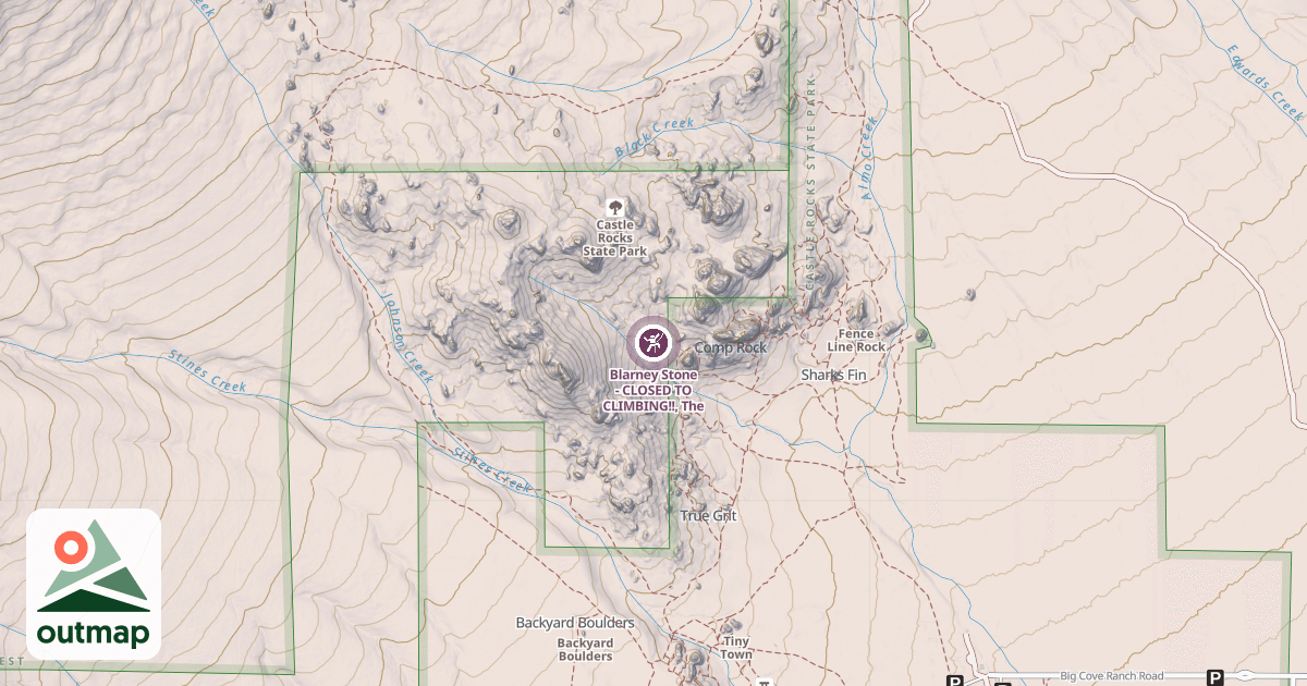 Map of Blarney Stone - CLOSED TO CLIMBING!!, The