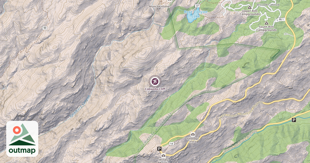 Map of Cobwebs Cliff