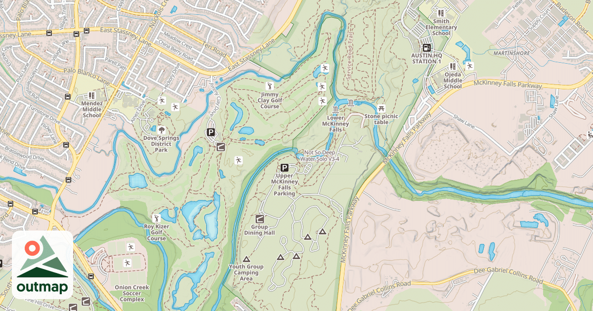 Map of Not So Deep Water Solo
