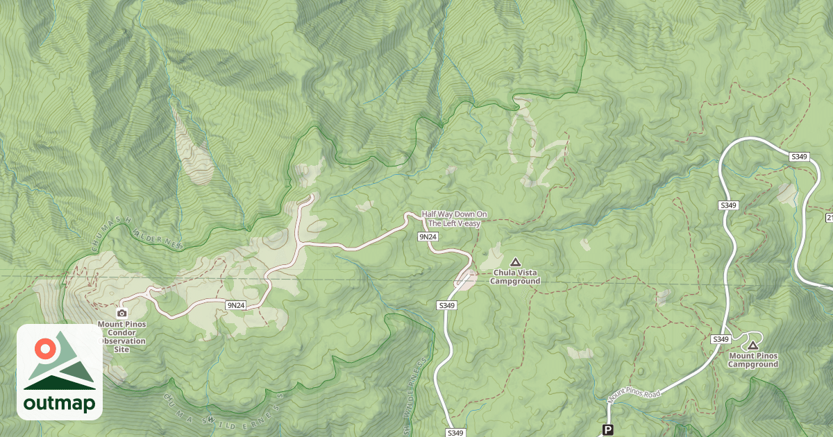 Map of Half Way Down On The Left