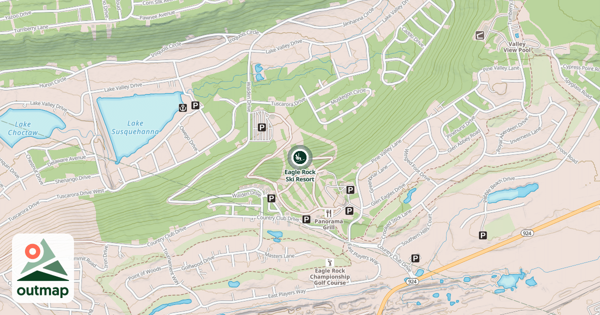 Map of Eagle Rock Ski Resort