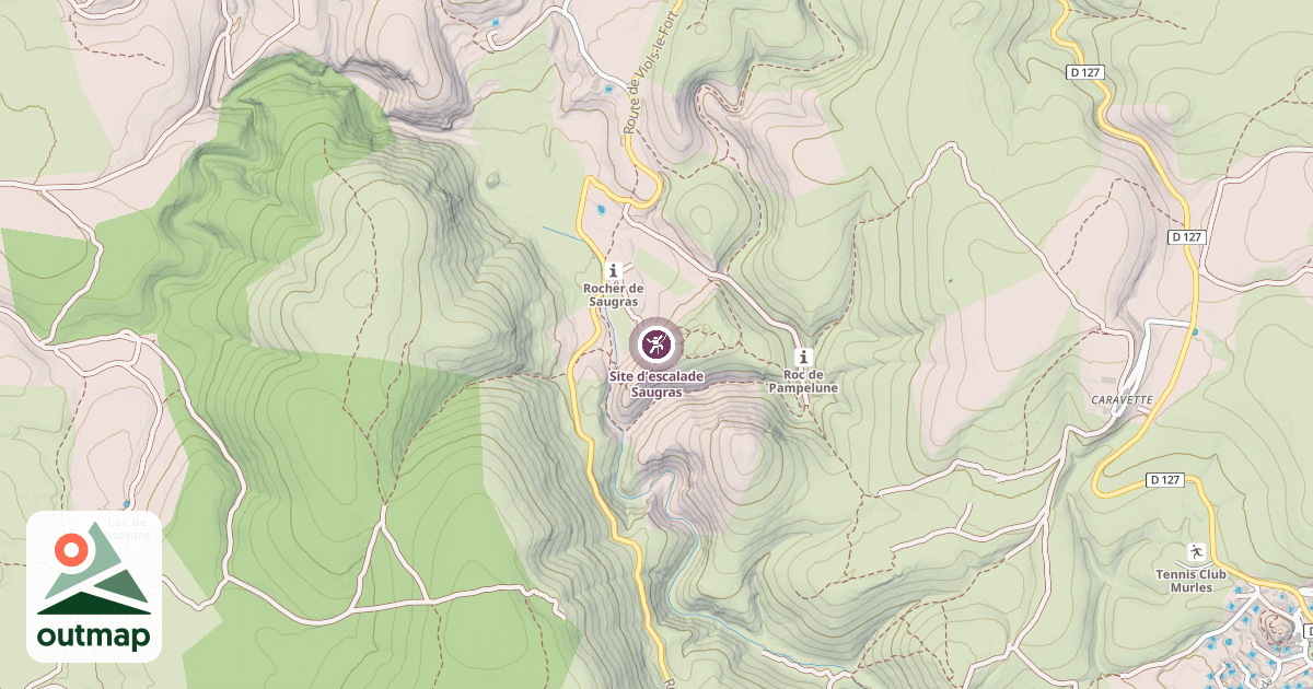 Map of Site d'escalade Saugras