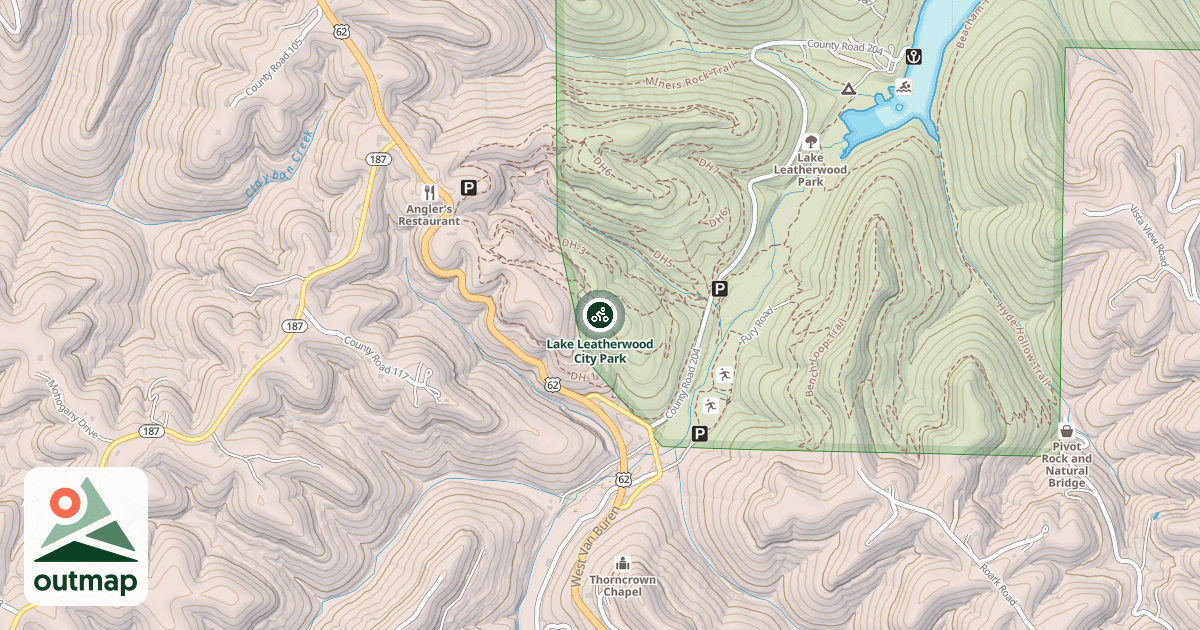Map of Lake Leatherwood City Park
