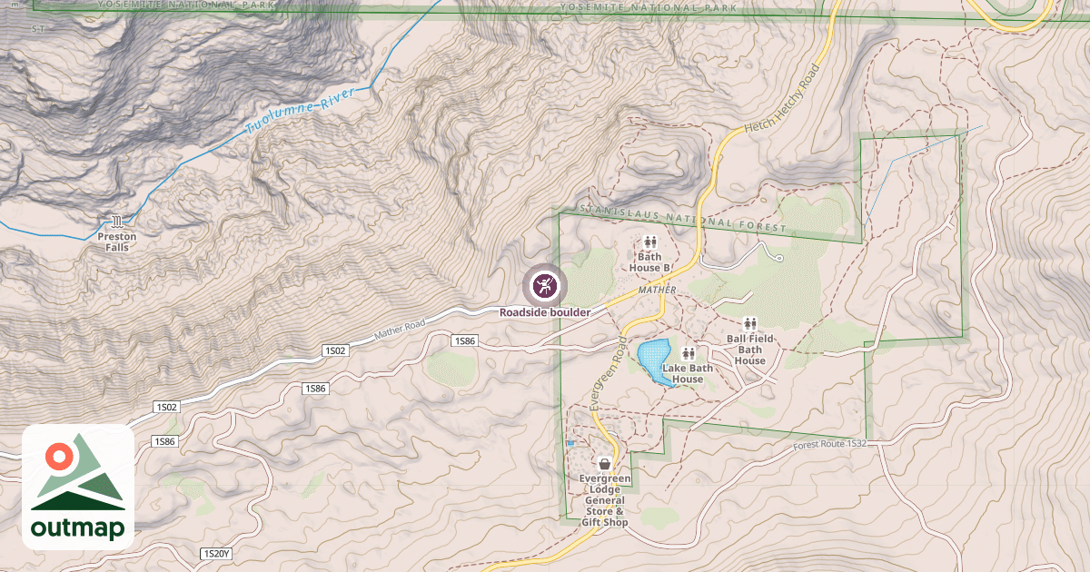 Map of Roadside boulder