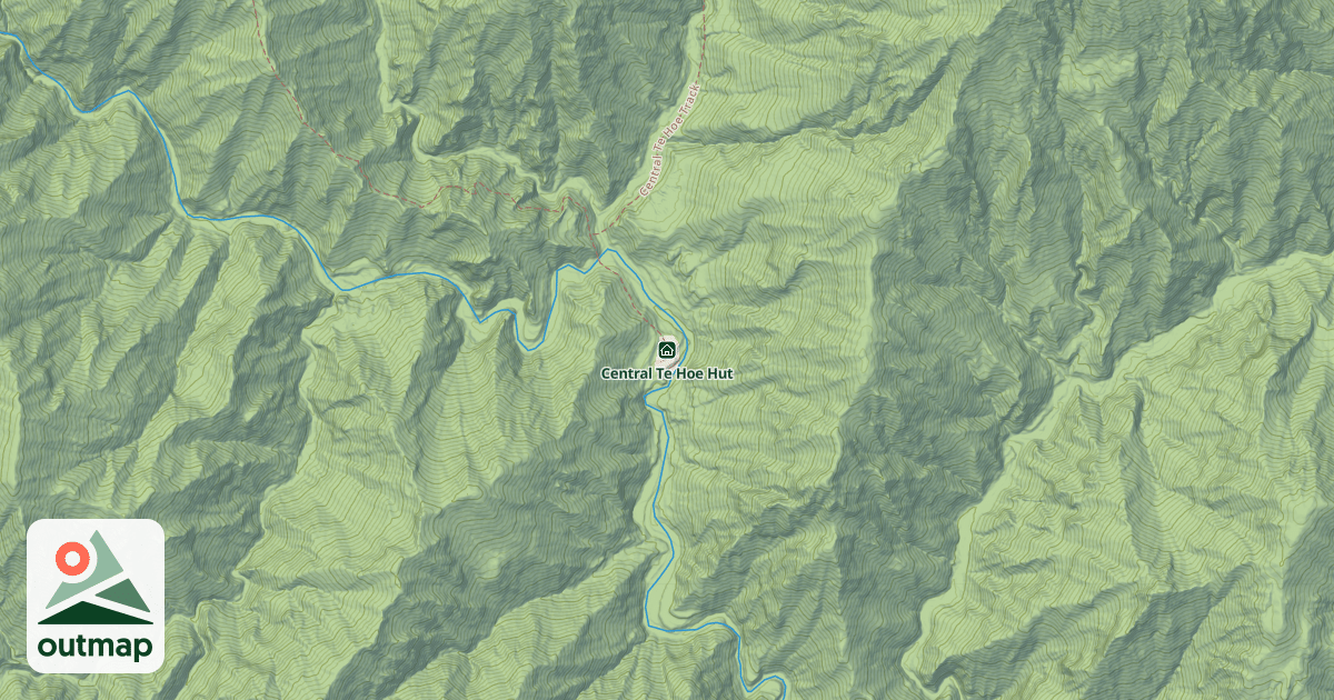 Map of Central Te Hoe Hut