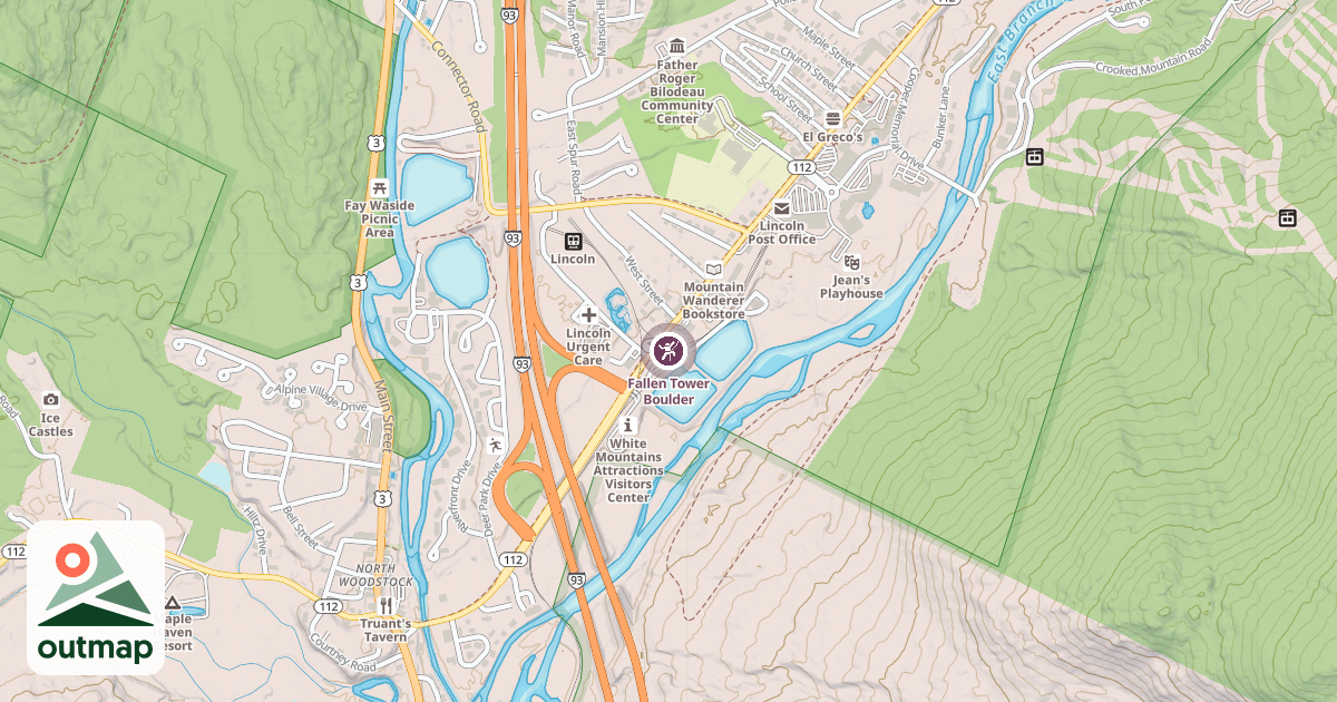 Map of Fallen Tower Boulder