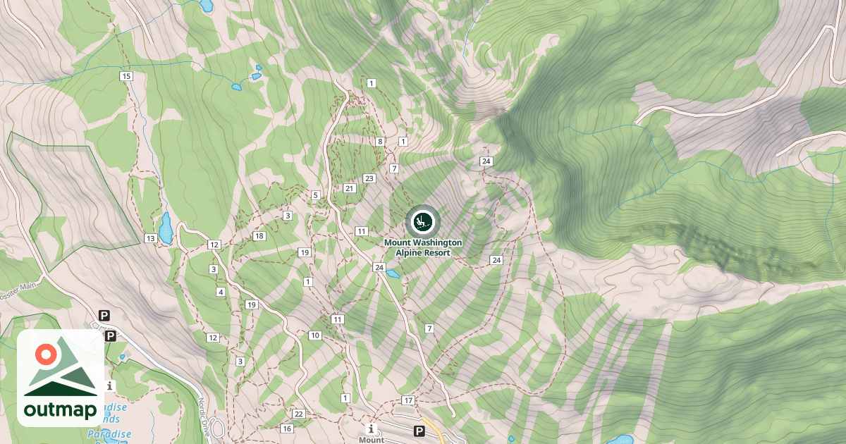 Map of Mount Washington Alpine Resort
