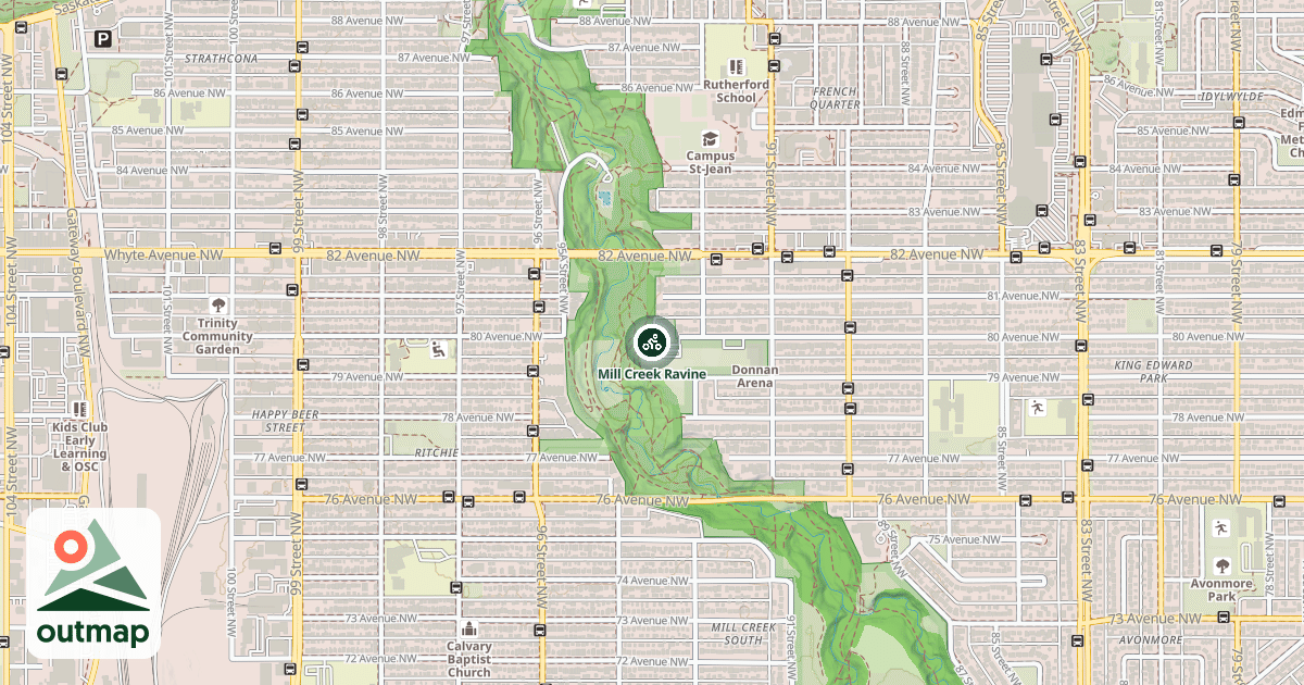 Map of Mill Creek Ravine