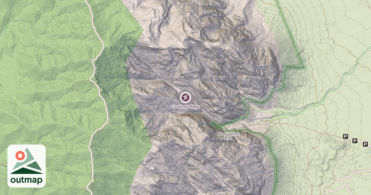 Map of Corduroy Ridge