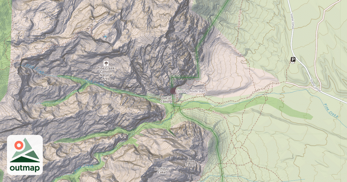 Map of Climbing Route Start