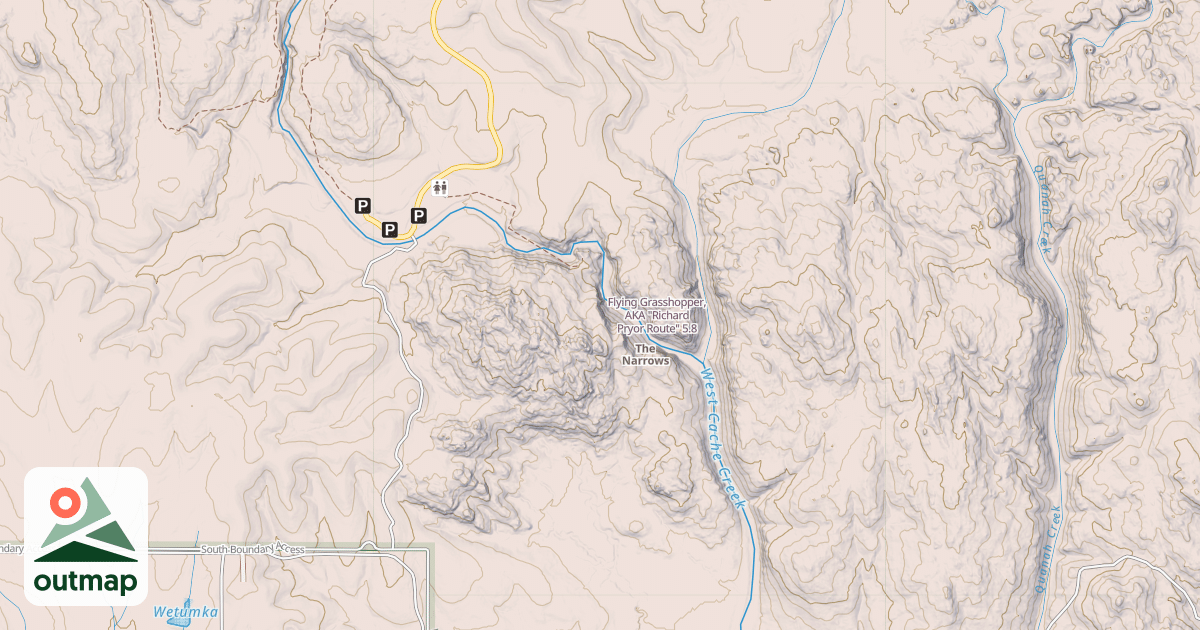 Map of Flying Grasshopper, AKA "Richard Pryor Route"