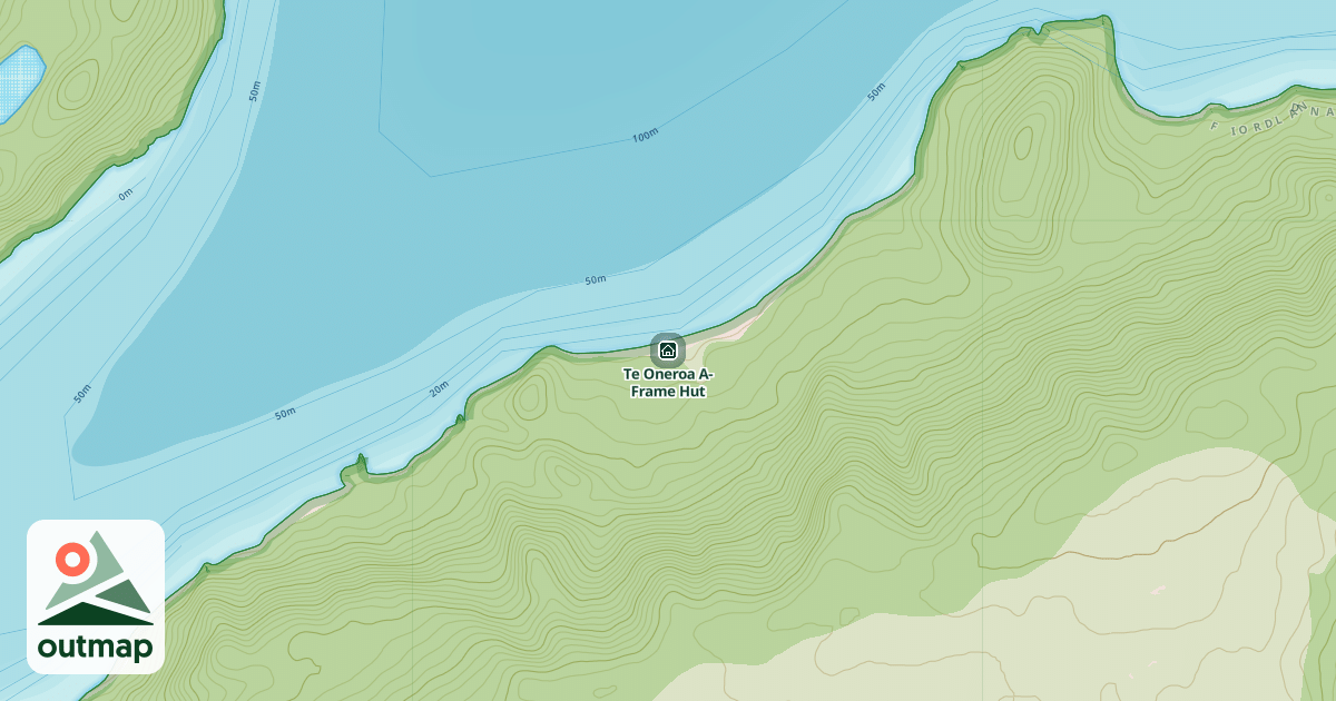 Map of Te Oneroa A-Frame Hut