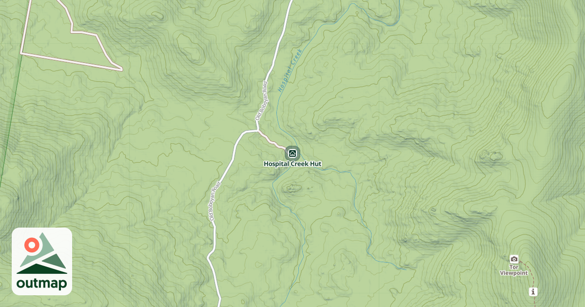 Map of Hospital Creek Hut