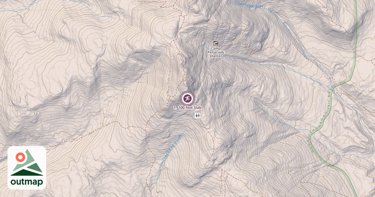Map of 1.  100 foot Slab