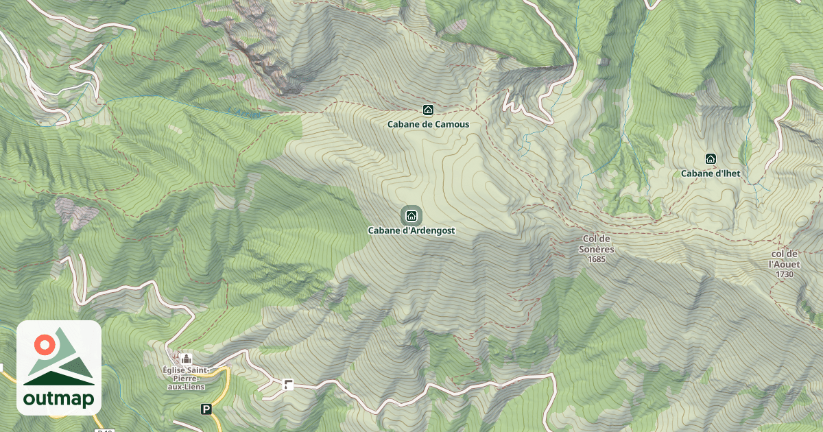 Map of Cabane d'Ardengost