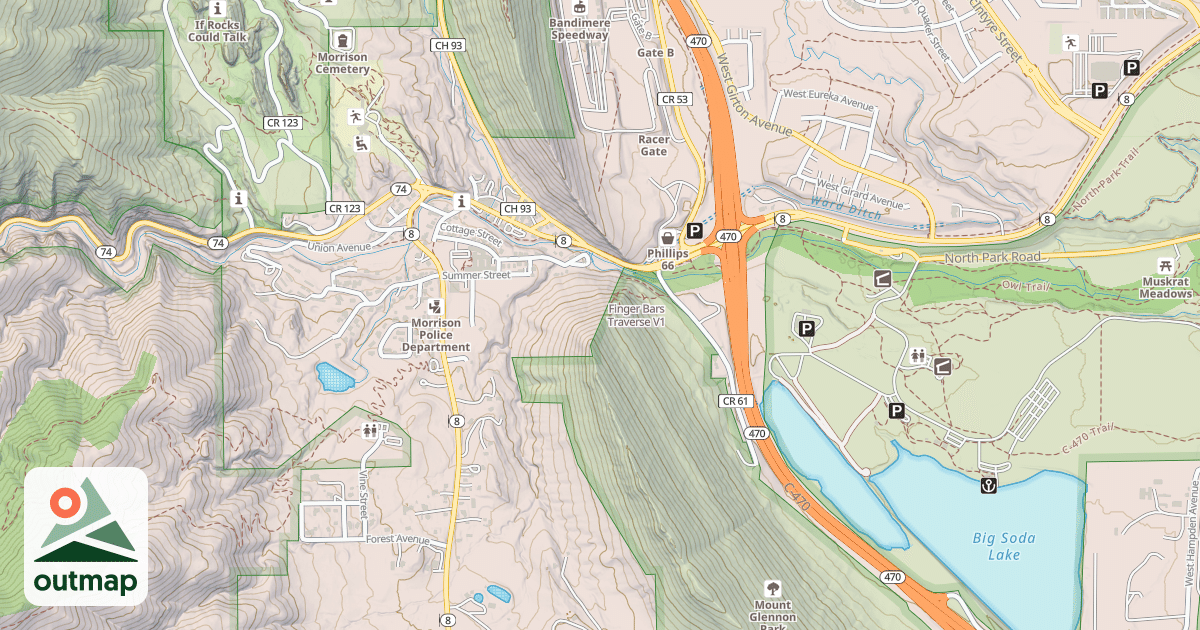 Map of Finger Bars Traverse