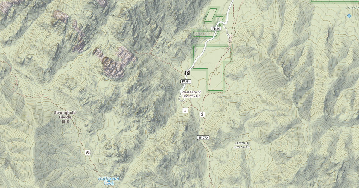 Map preview of West Face of Fire Pit