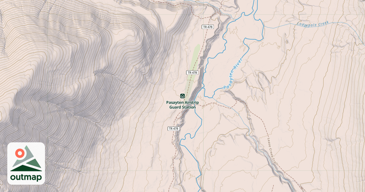 Map of Pasayten Airstrip Guard Station