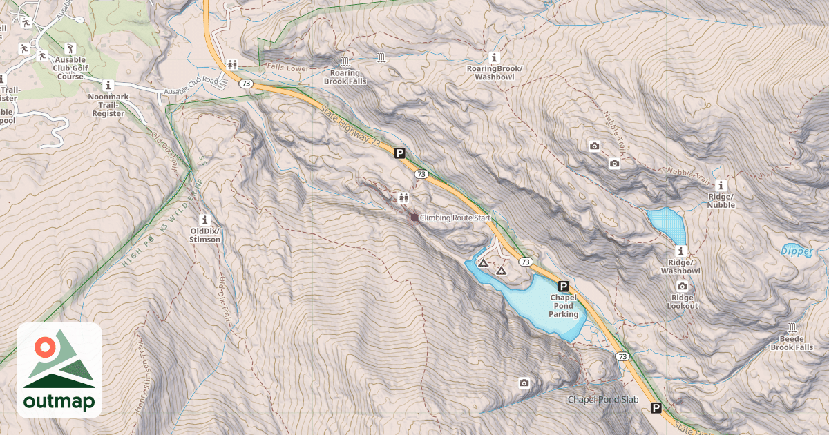 Map of Climbing Route Start