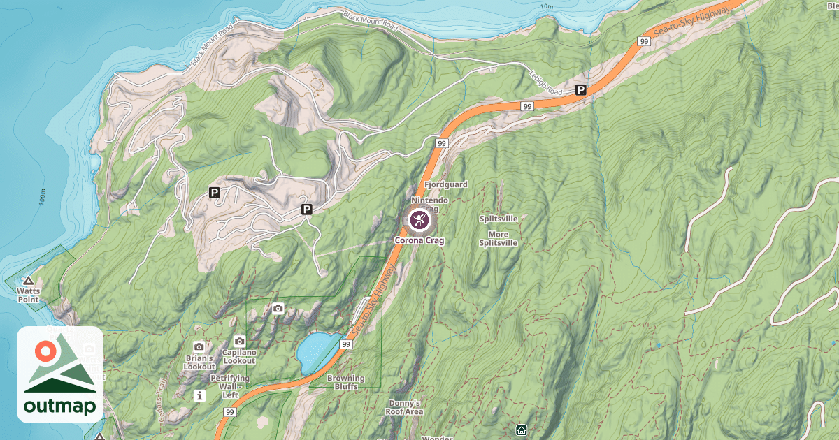 Map of Corona Crag
