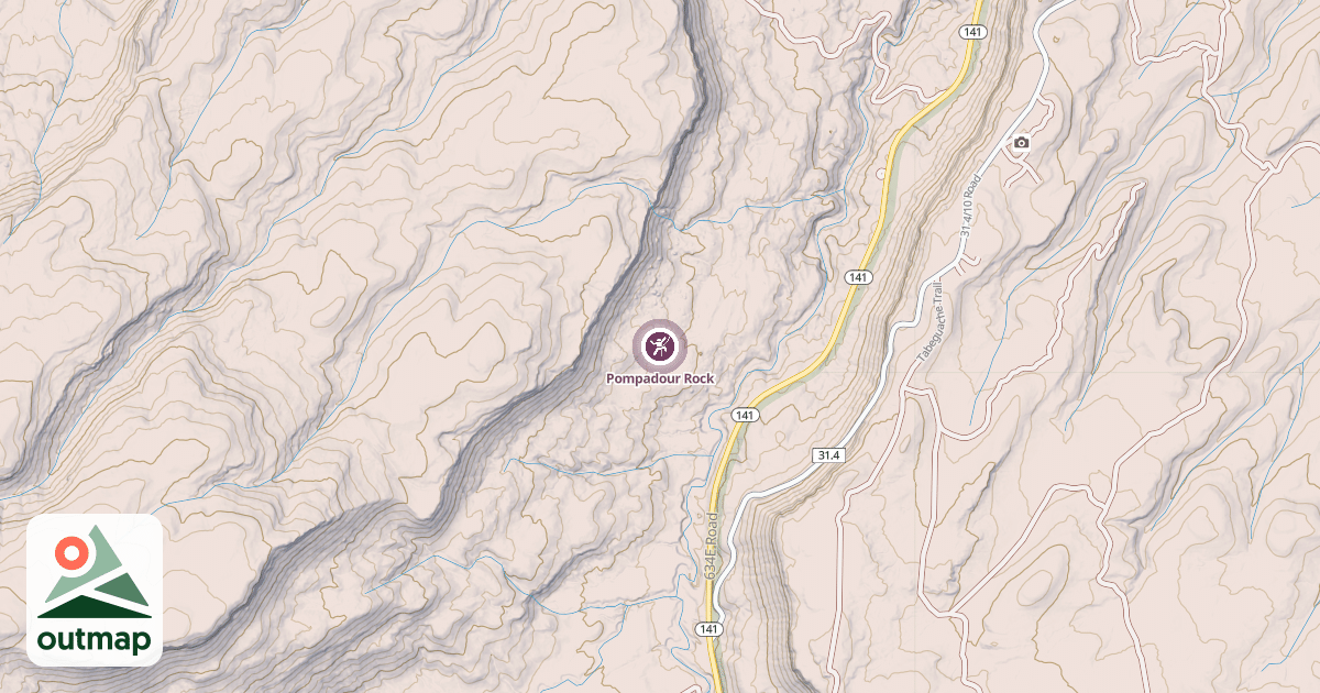 Map of Pompadour Rock