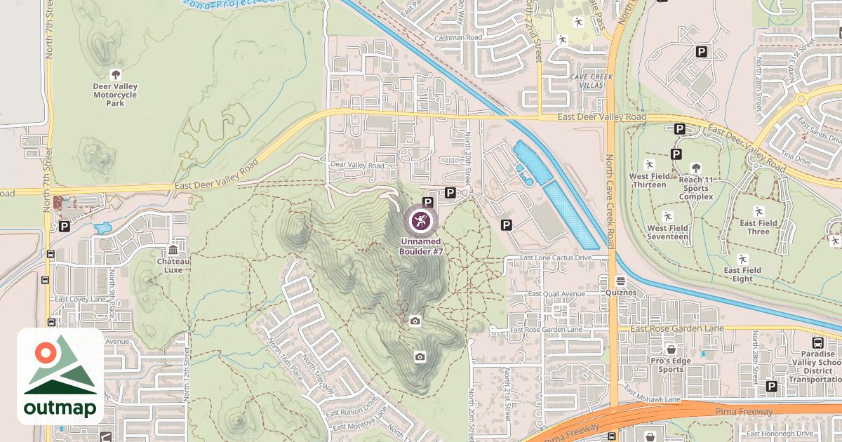 Map of Unnamed Boulder #7