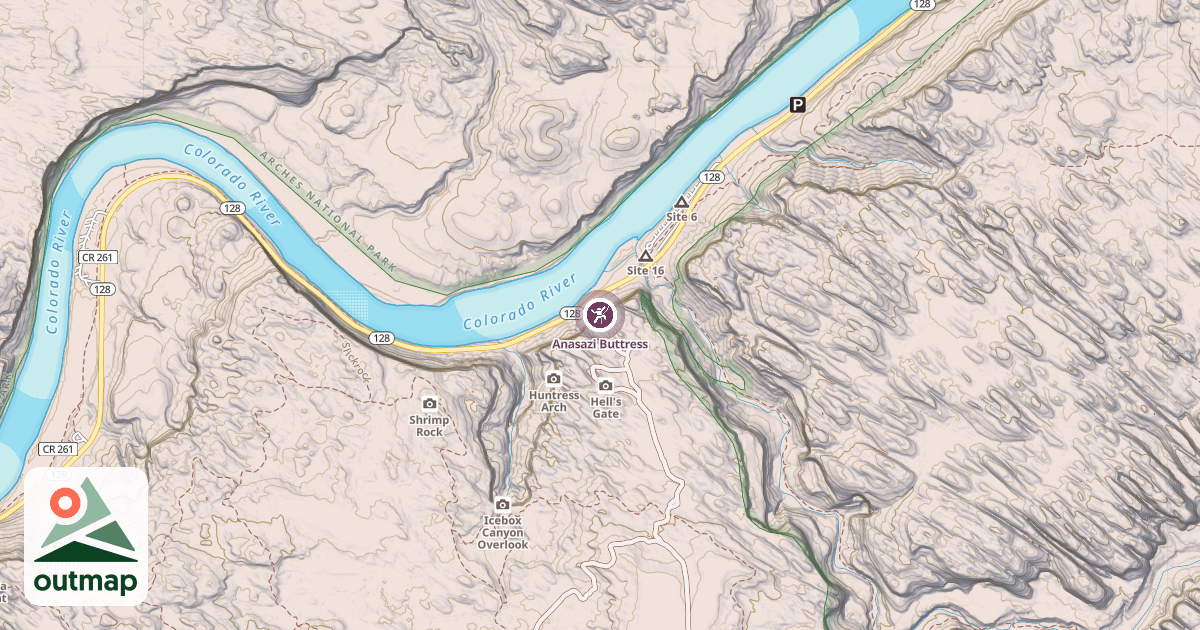 Map of Anasazi Buttress