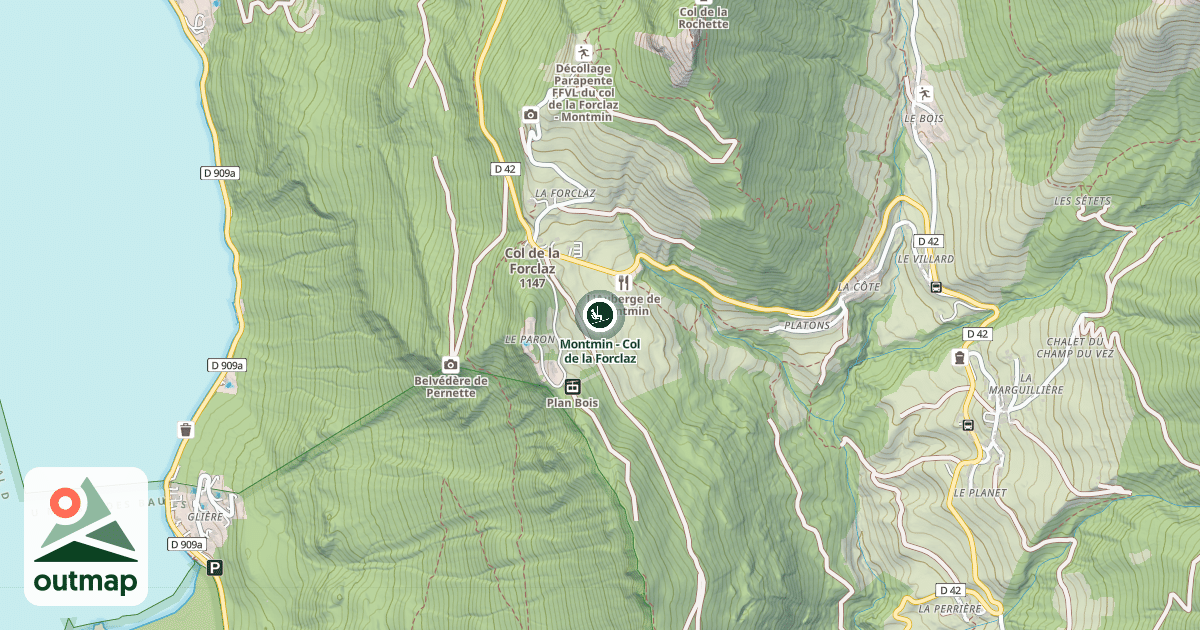 Map of Montmin - Col de la Forclaz