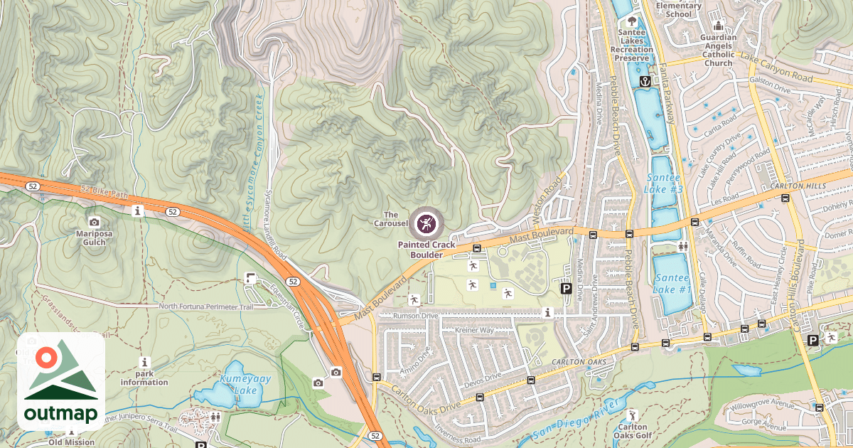Map of Painted Crack Boulder