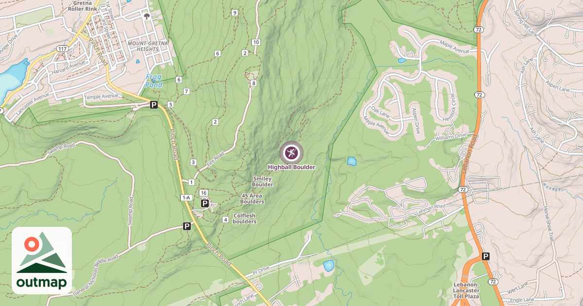 Map of Highball Boulder