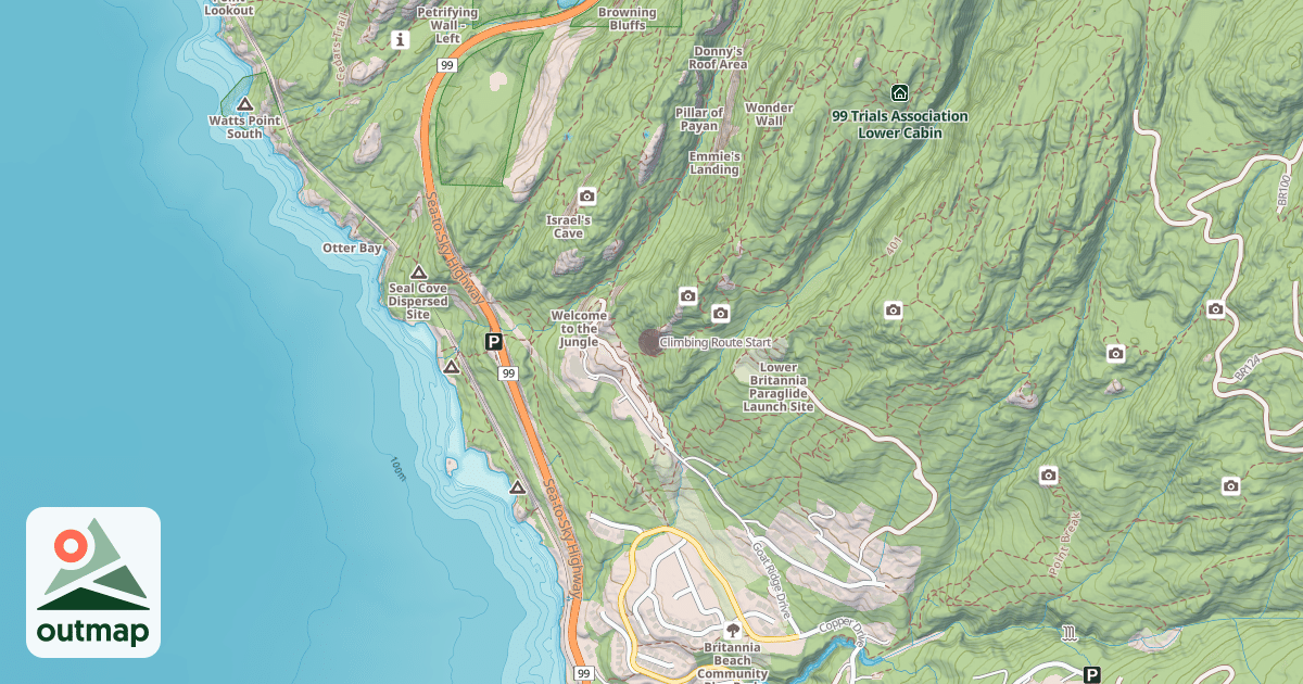 Map of Climbing Route Start