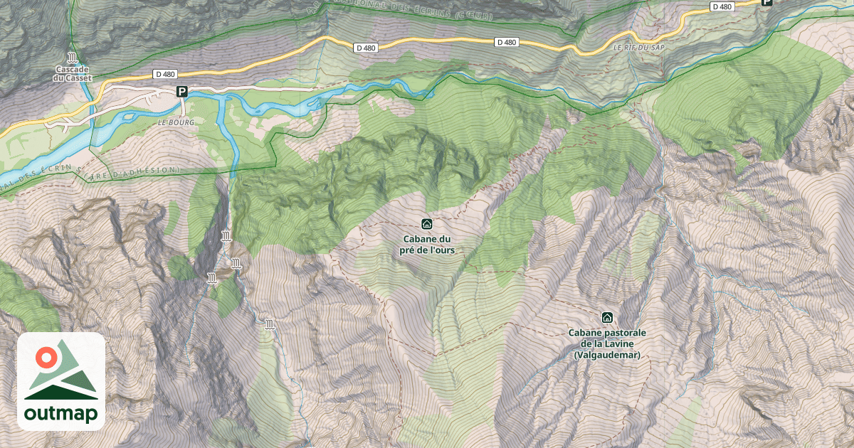 Map of Cabane du pré de l'ours