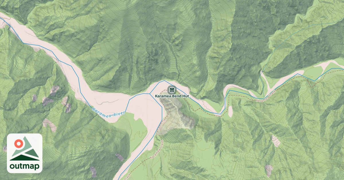 Map of Karamea Bend Hut