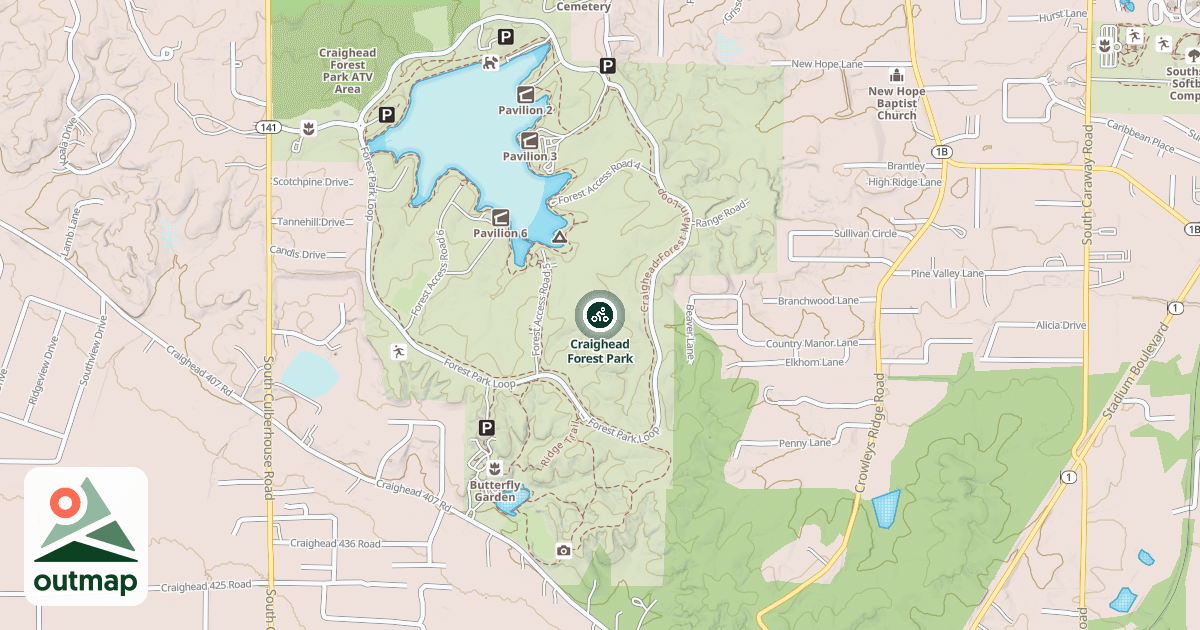 Map of Craighead Forest Park