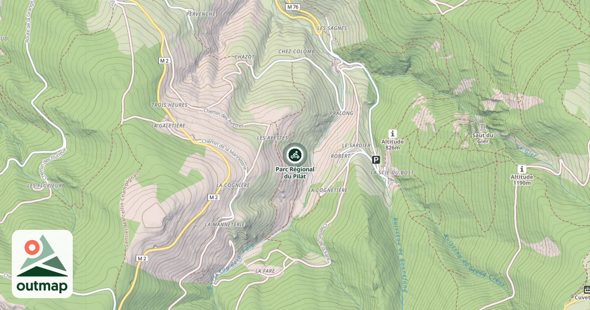 Map of Parc Régional du Pilat