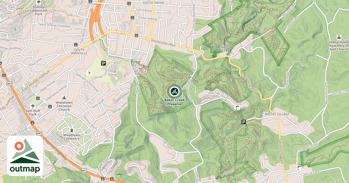 Map of Baker Creek Preserve