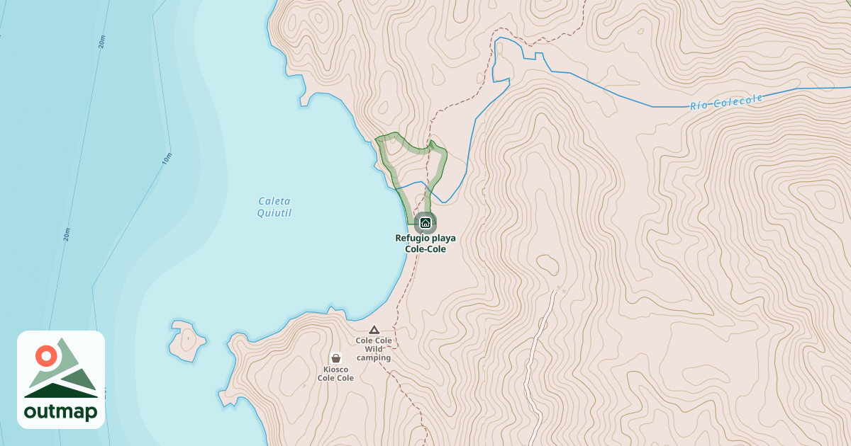 Map of Refugio playa Cole-Cole