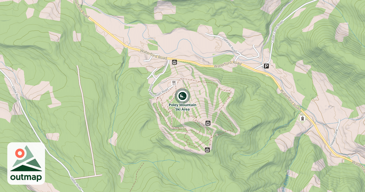 Map of Poley Mountain Ski Area