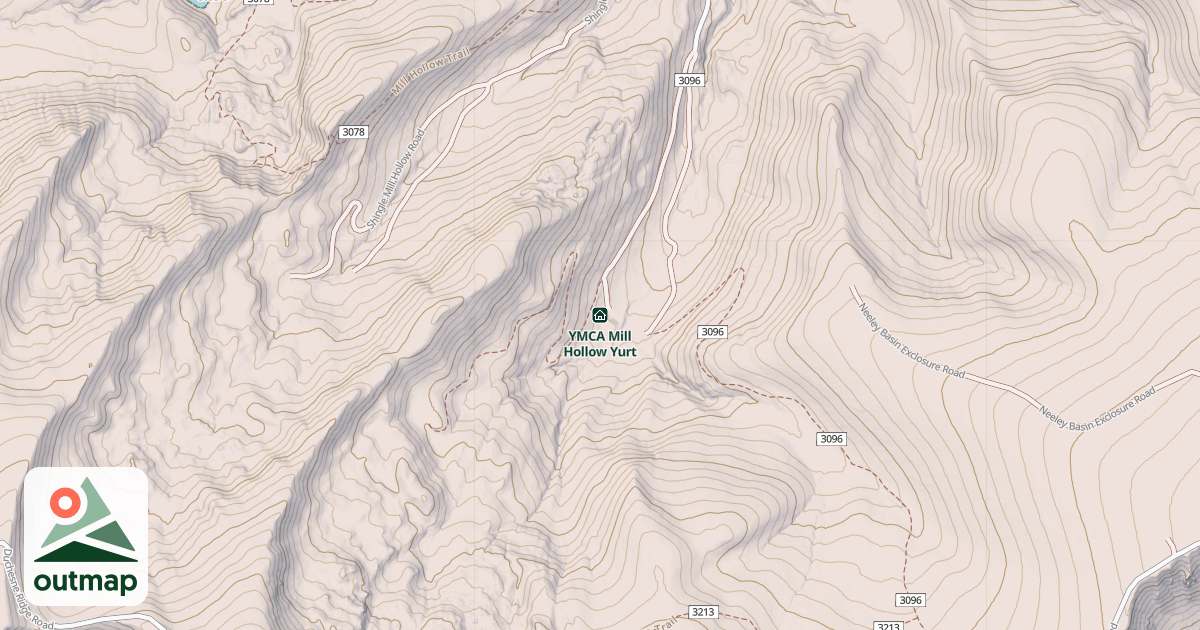 Map of YMCA Mill Hollow Yurt