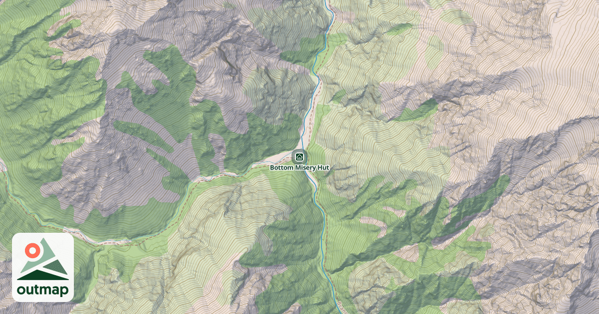 Map of Bottom Misery Hut