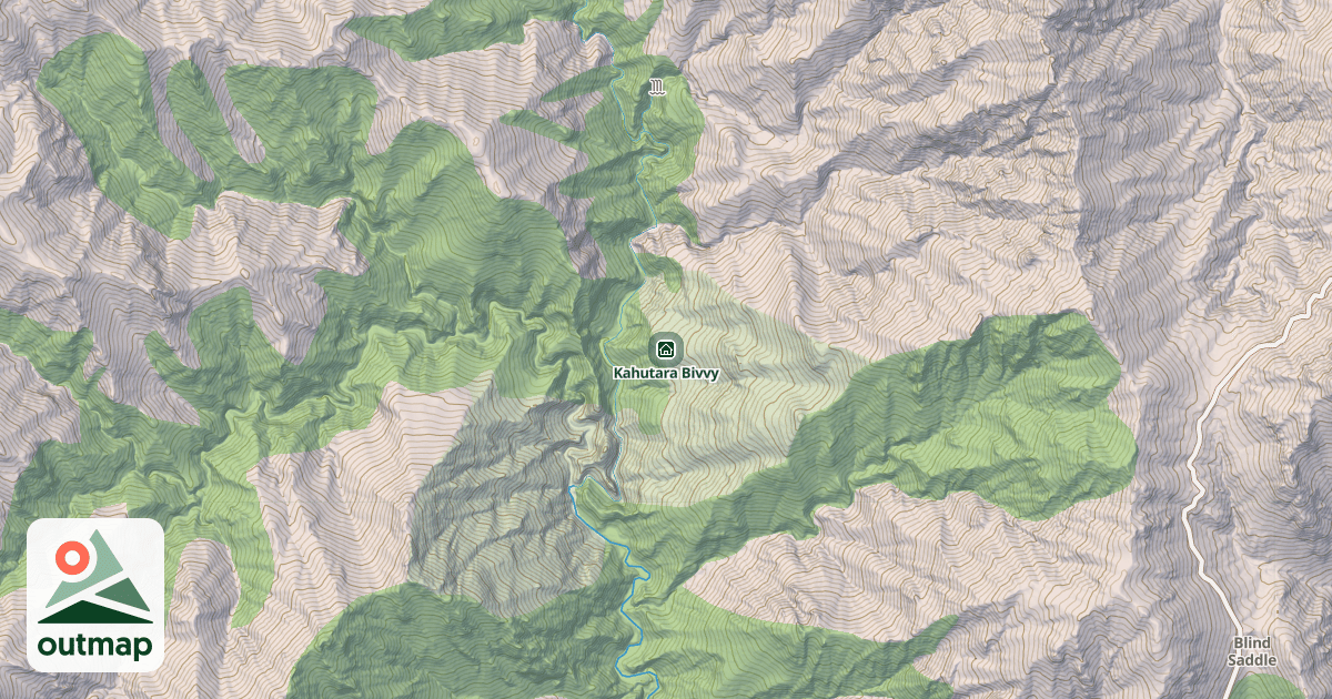 Map of Kahutara Bivvy