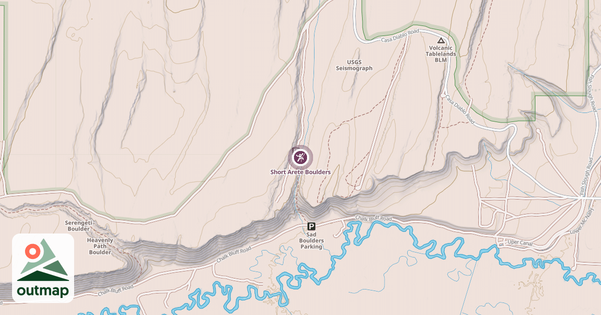 Map of Short Arete Boulders