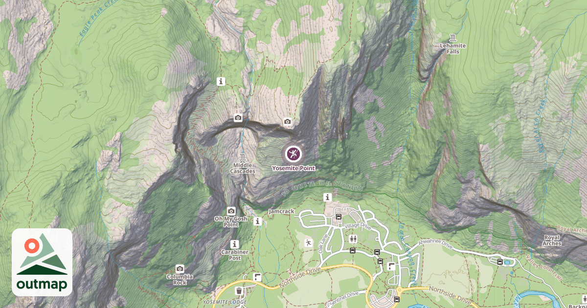 Map of Yosemite Point